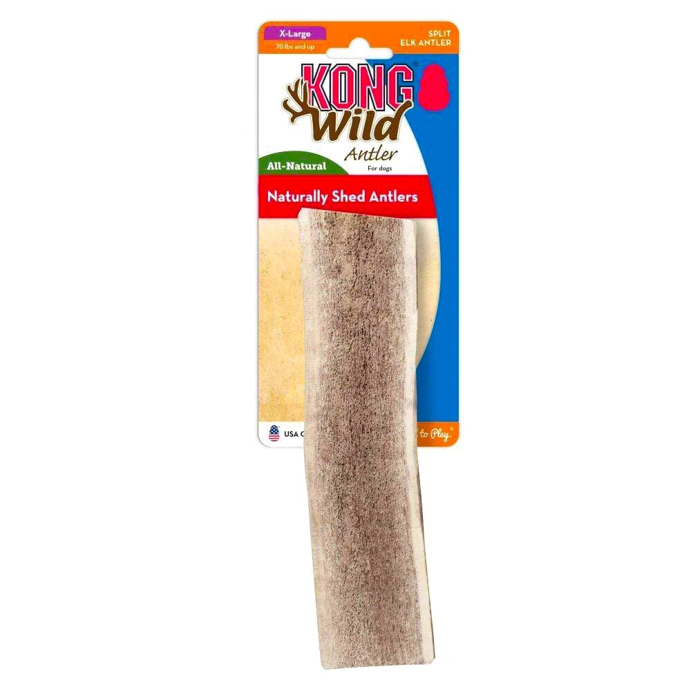 KONG WILD ALL-NATURAL SPLIT ELK ANTLER FOR DOGS XL 70LBS. & UP NEW!